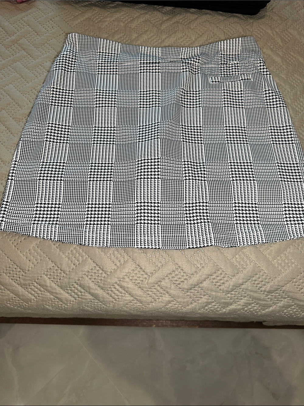 Pebble Beach Black and White Glen Plaid Mini Skirt